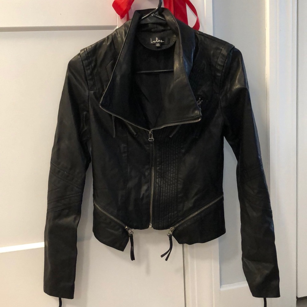Black leather jacket from LULUs NEVER WORN TAGS ON